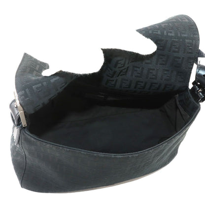 Fendi Zucchino Mamma Bucket Shoulder Bag Canvas Black Gunmetal — view 7