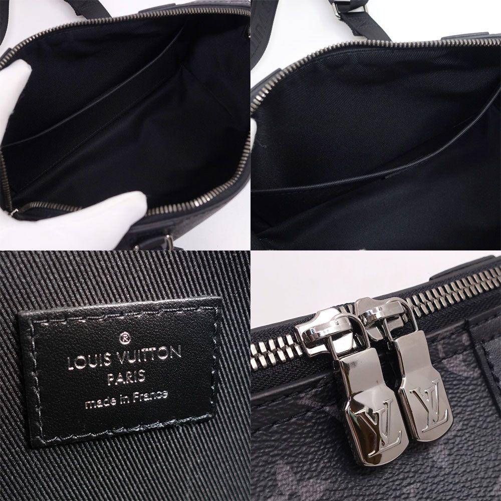 Louis Vuitton City Keepall Shoulder Bag Monogram Eclipse Reverse Black Silver — view 6