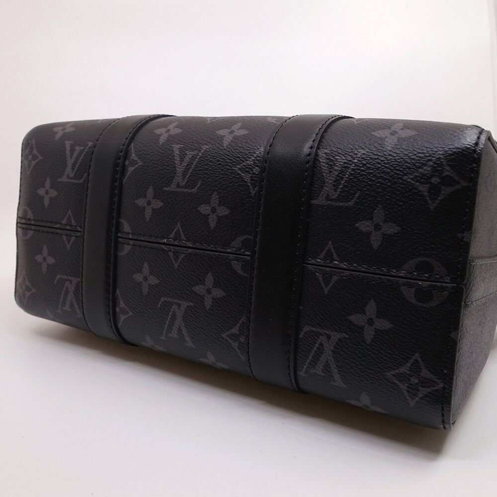 Louis Vuitton City Keepall Shoulder Bag Monogram Eclipse Reverse Black Silver — view 4