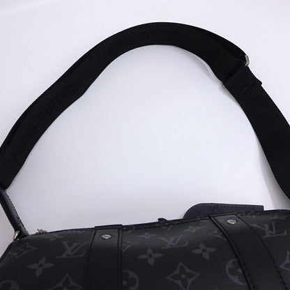 Louis Vuitton City Keepall Shoulder Bag Monogram Eclipse Reverse Black Silver — view 8