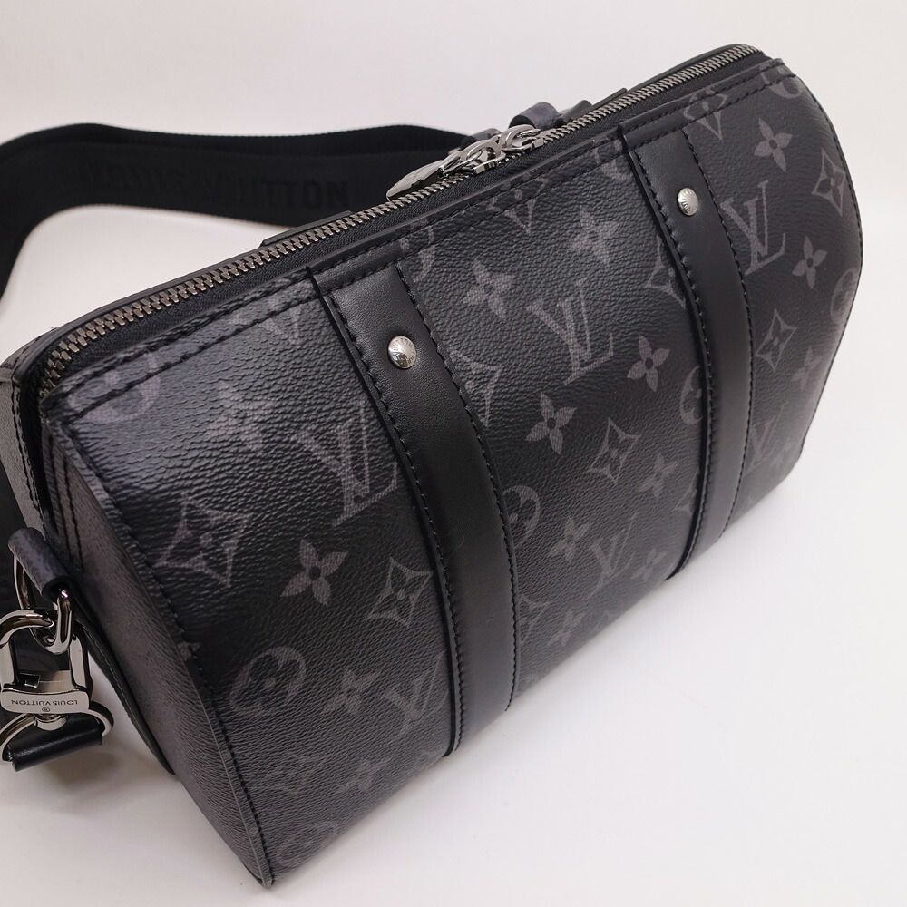 Louis Vuitton City Keepall Shoulder Bag Monogram Eclipse Reverse Black Silver — view 2