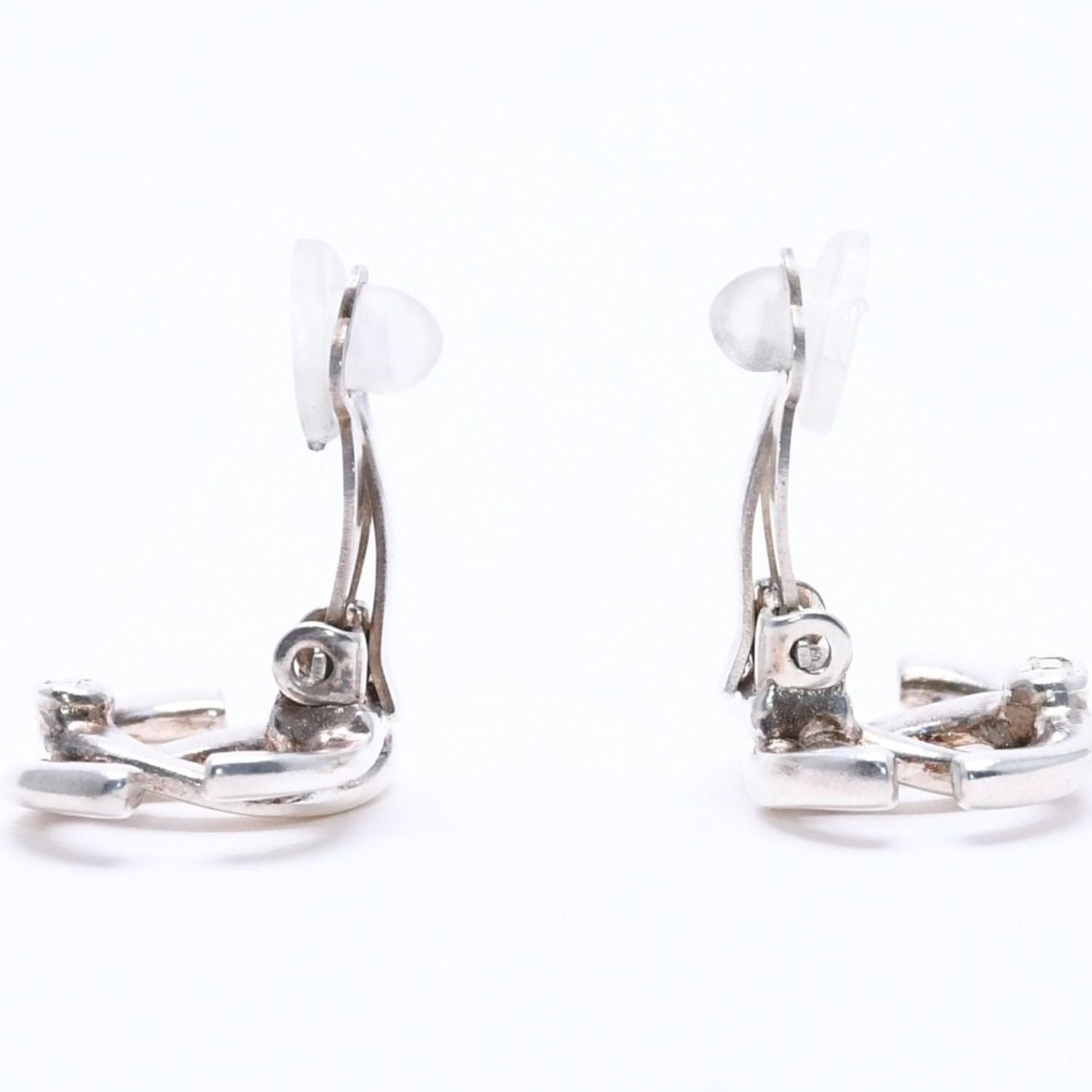 Chanel Vintage CC Logo Earrings 01 Metal Silver — view 6