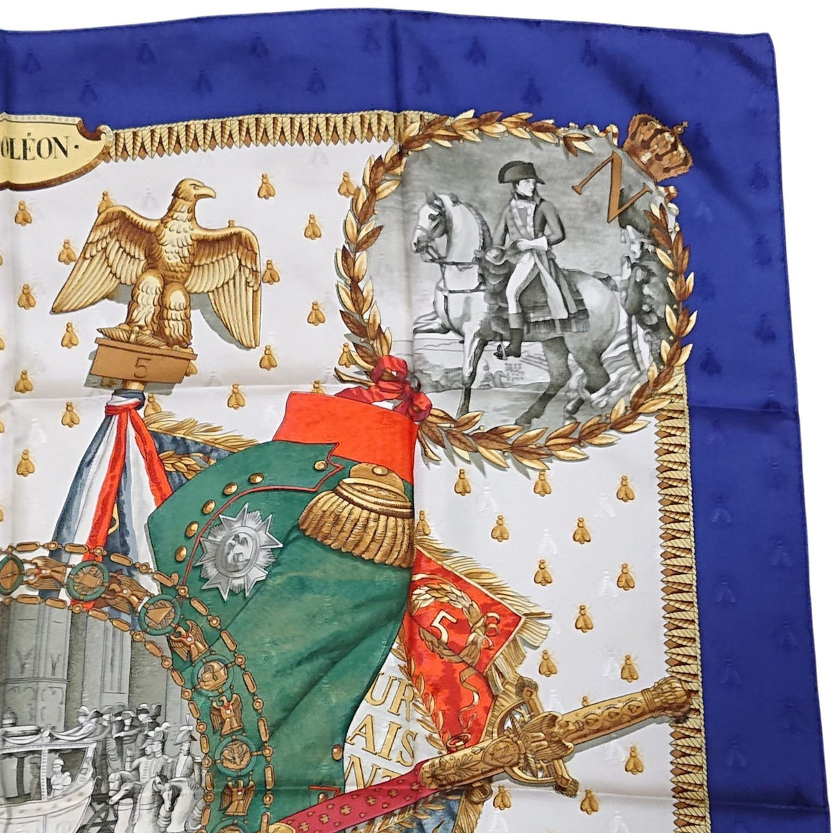 Hermes Napoleon Silk Scarf Blue — view 5