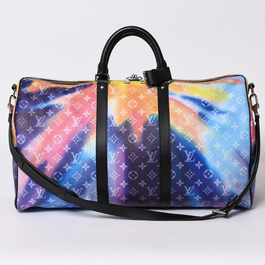 Louis Vuitton Keepall Bandouliere 50 Boston Bag Monogram Sunset Silver