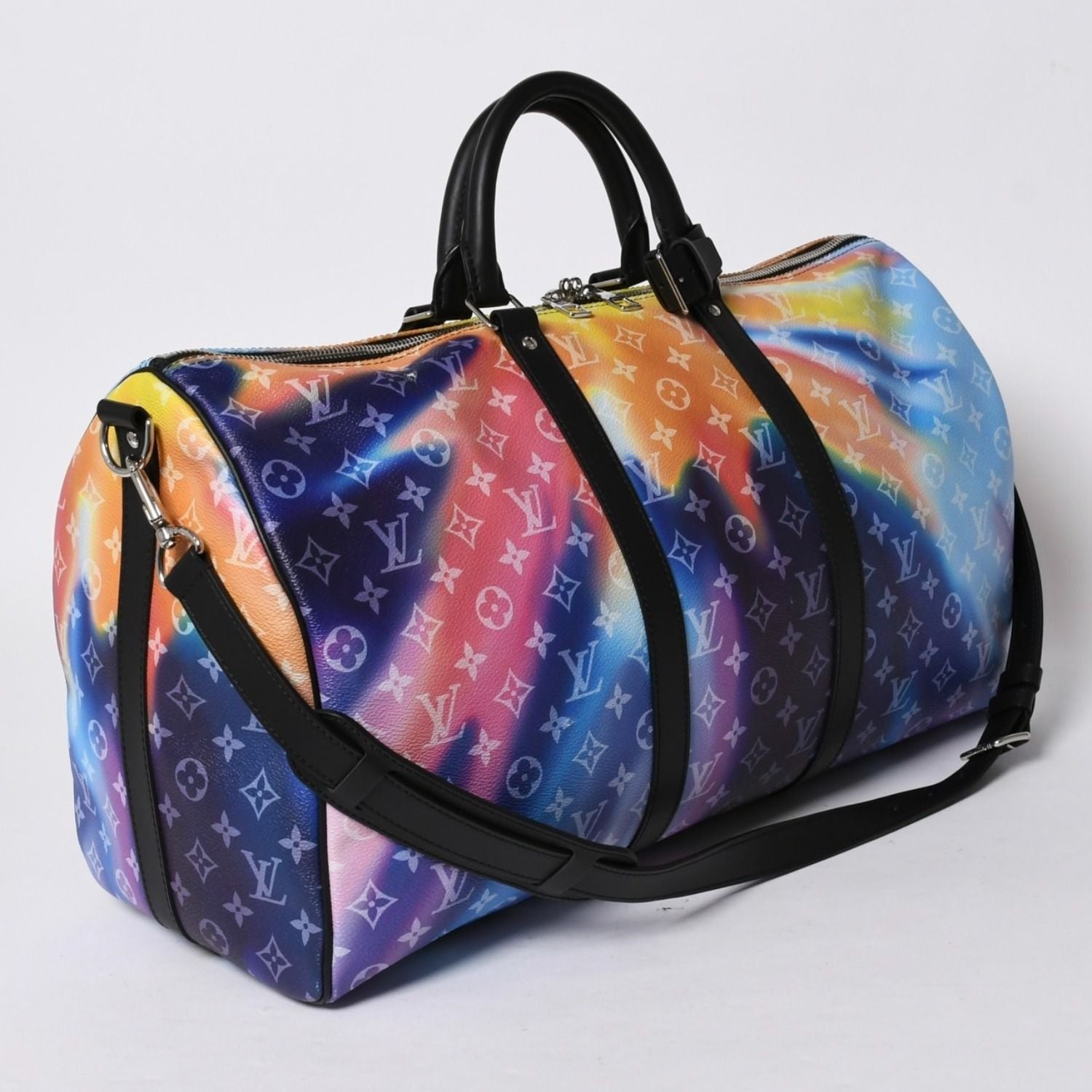 Louis Vuitton Keepall Bandouliere 50 Boston Bag Monogram Sunset Silver — view 3