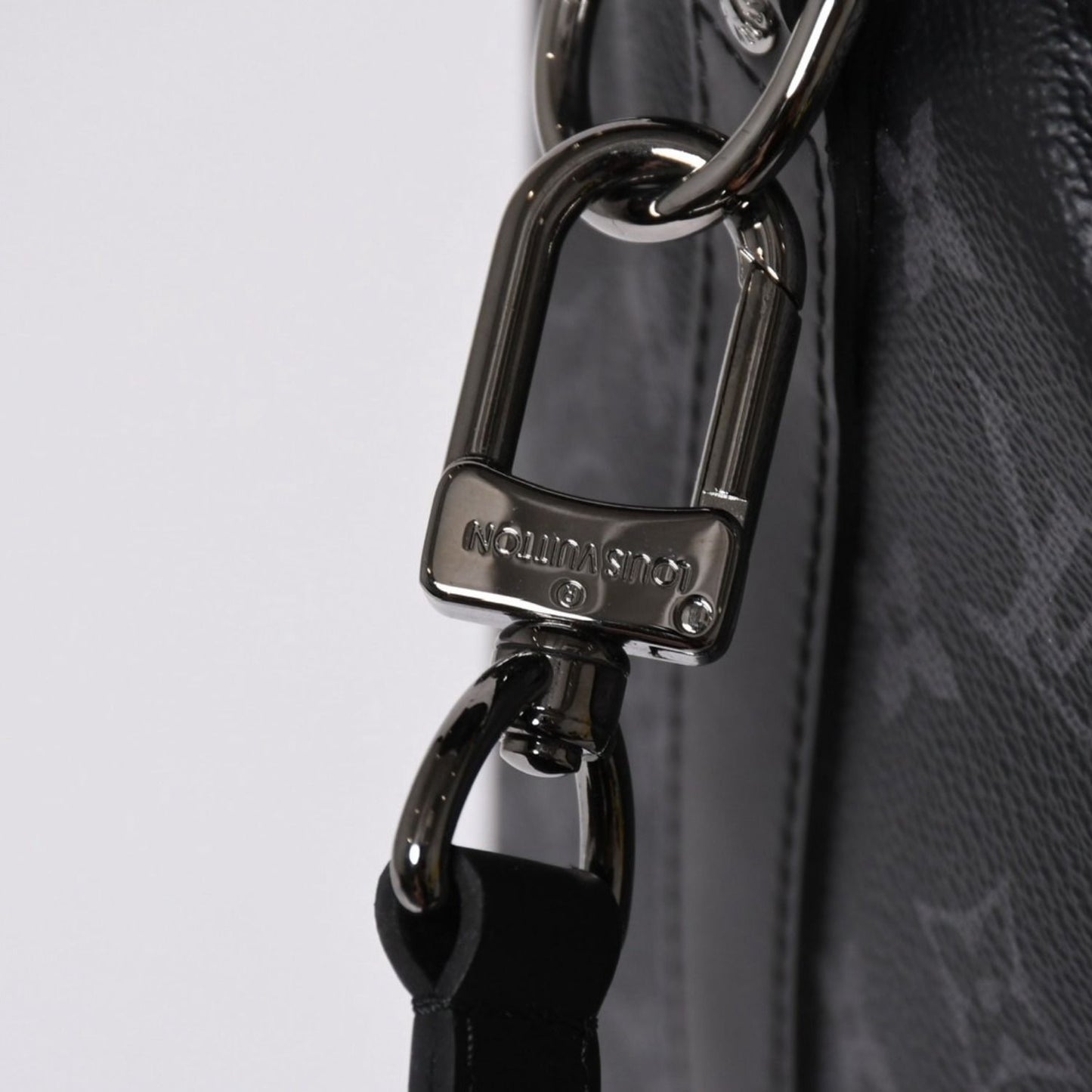 Louis Vuitton Keepall Bandouliere 45 Monogram Eclipse Canvas Black Leather — view 5