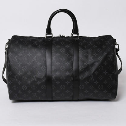 Louis Vuitton Keepall Bandouliere 45 Monogram Eclipse Canvas Black Leather — view 2
