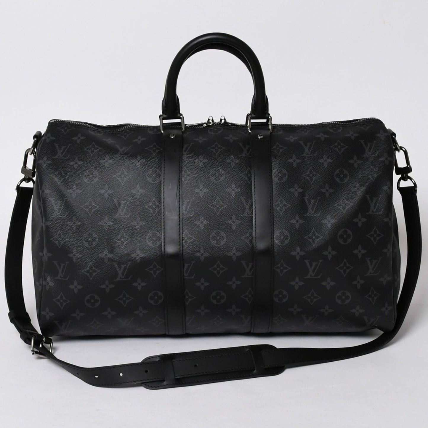Louis Vuitton Keepall Bandouliere 45 Monogram Eclipse Canvas Black Leather