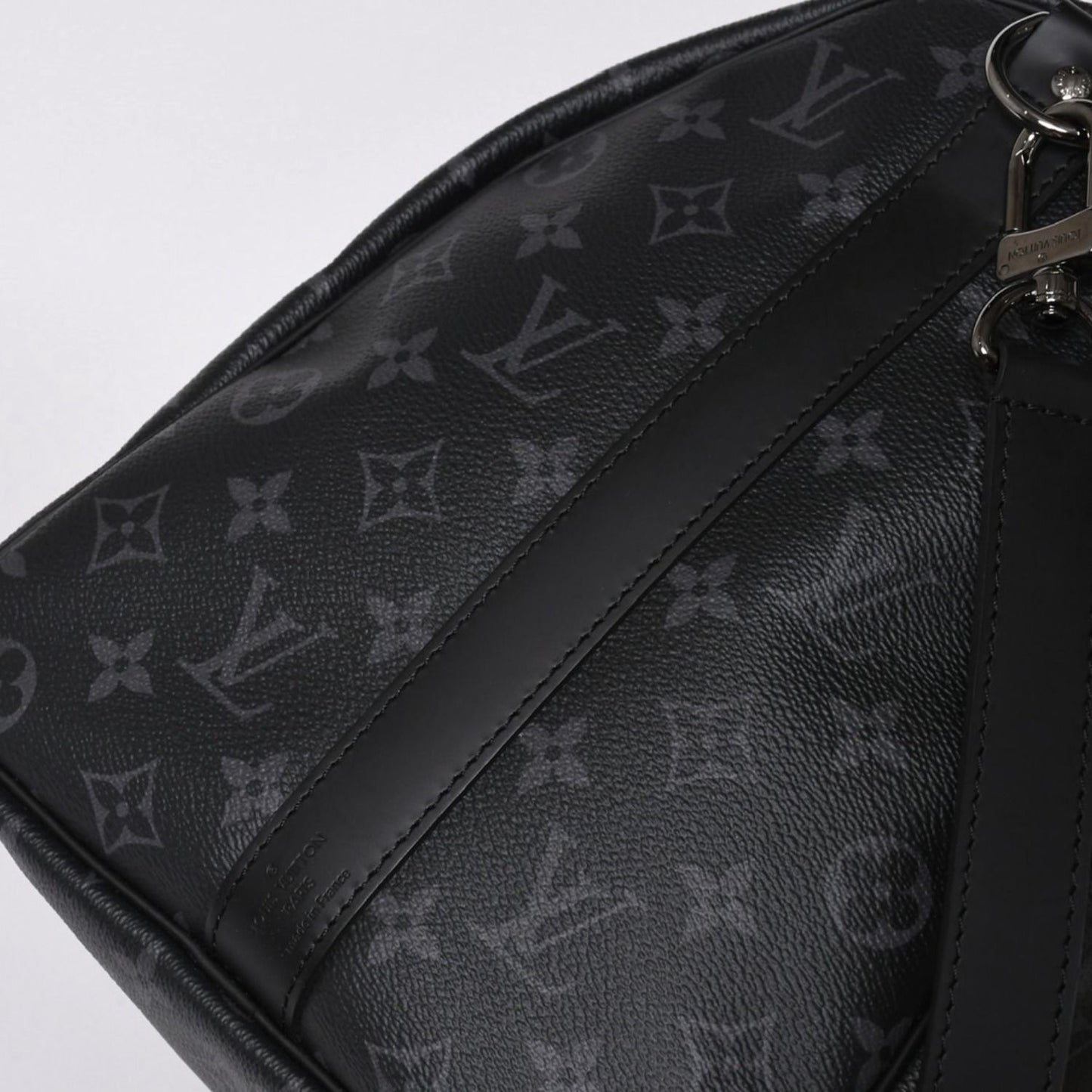 Louis Vuitton Keepall Bandouliere 45 Monogram Eclipse Canvas Black Leather — view 7