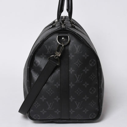 Louis Vuitton Keepall Bandouliere 45 Monogram Eclipse Canvas Black Leather — view 4