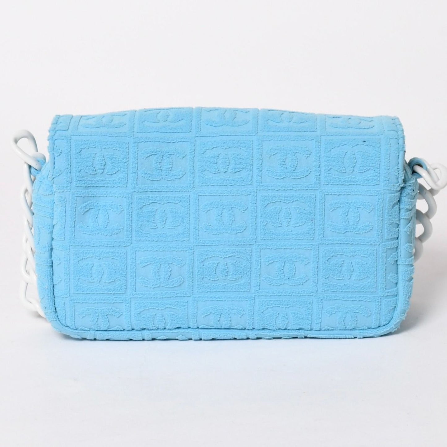 Chanel Sports Line Plastic Chain Shoulder Bag CC Logo Pile Blue White Choco — view 2