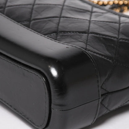 Chanel Gabrielle Shoulder Bag Chain Leather Black Gold — view 8