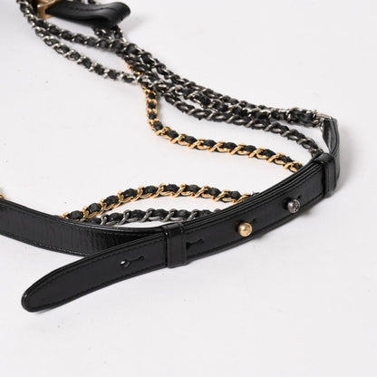 Chanel Gabrielle Shoulder Bag Chain Leather Black Gold — view 5