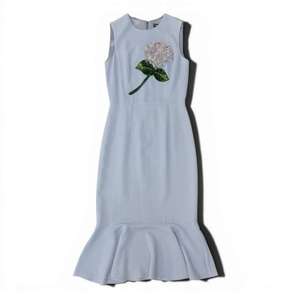 Dolce & Gabbana Hortensia Hydrangea Flower Decoration Sleeveless Dress 40 Light — view 2