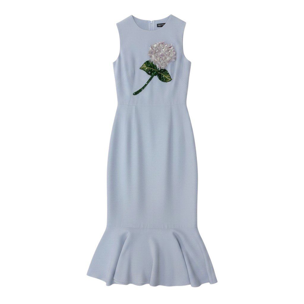 Dolce & Gabbana Hortensia Hydrangea Flower Decoration Sleeveless Dress 40 Light