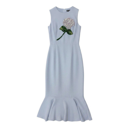 Dolce & Gabbana Hortensia Hydrangea Flower Decoration Sleeveless Dress 40 Light