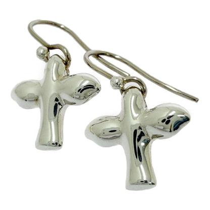 Tiffany & Co Silver Bird Cross Earrings — view 3
