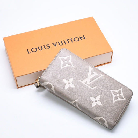 Louis Vuitton Monogram Empreinte Zippy Wallet Beige Ivory Gold