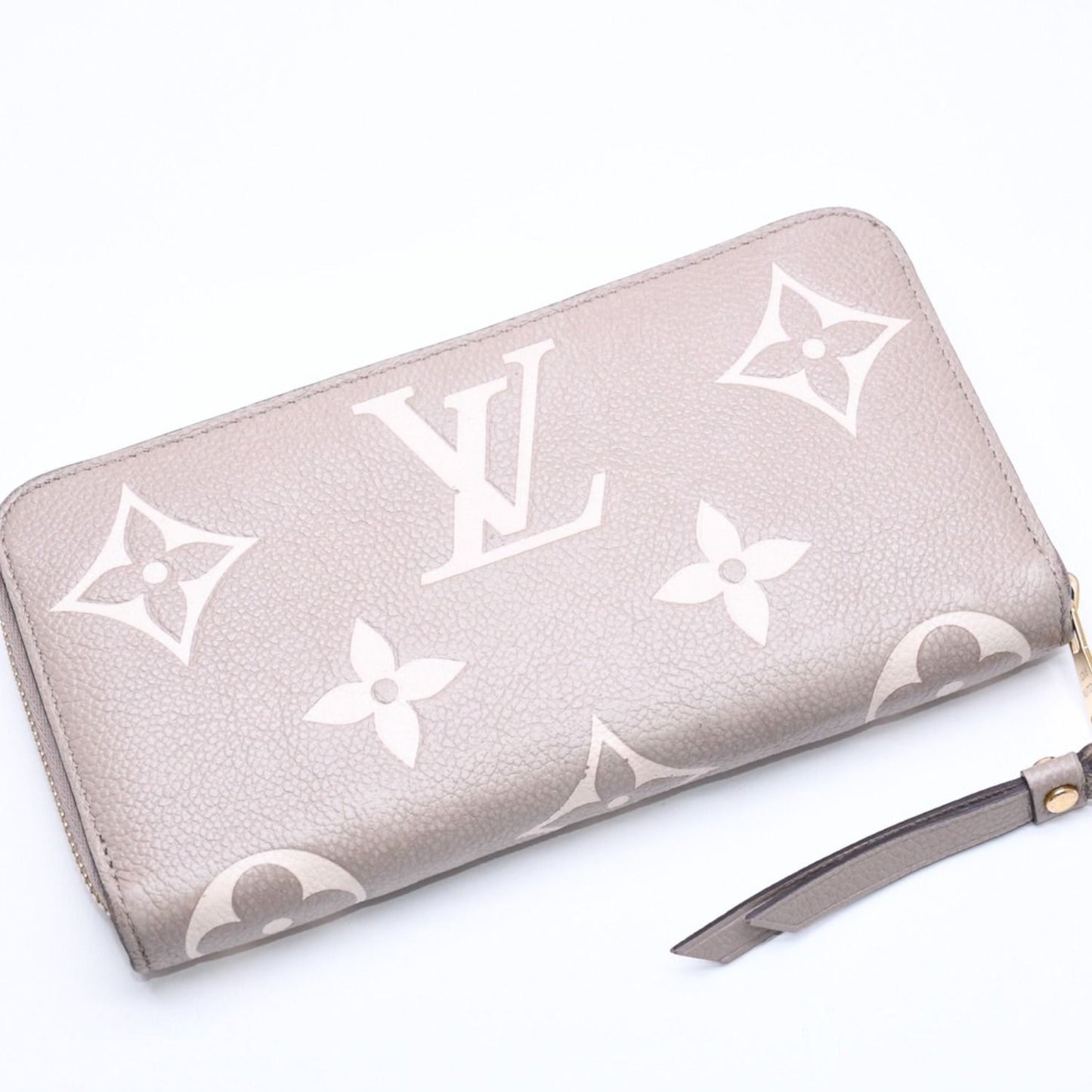 Louis Vuitton Monogram Empreinte Zippy Wallet Beige Ivory Gold — view 5
