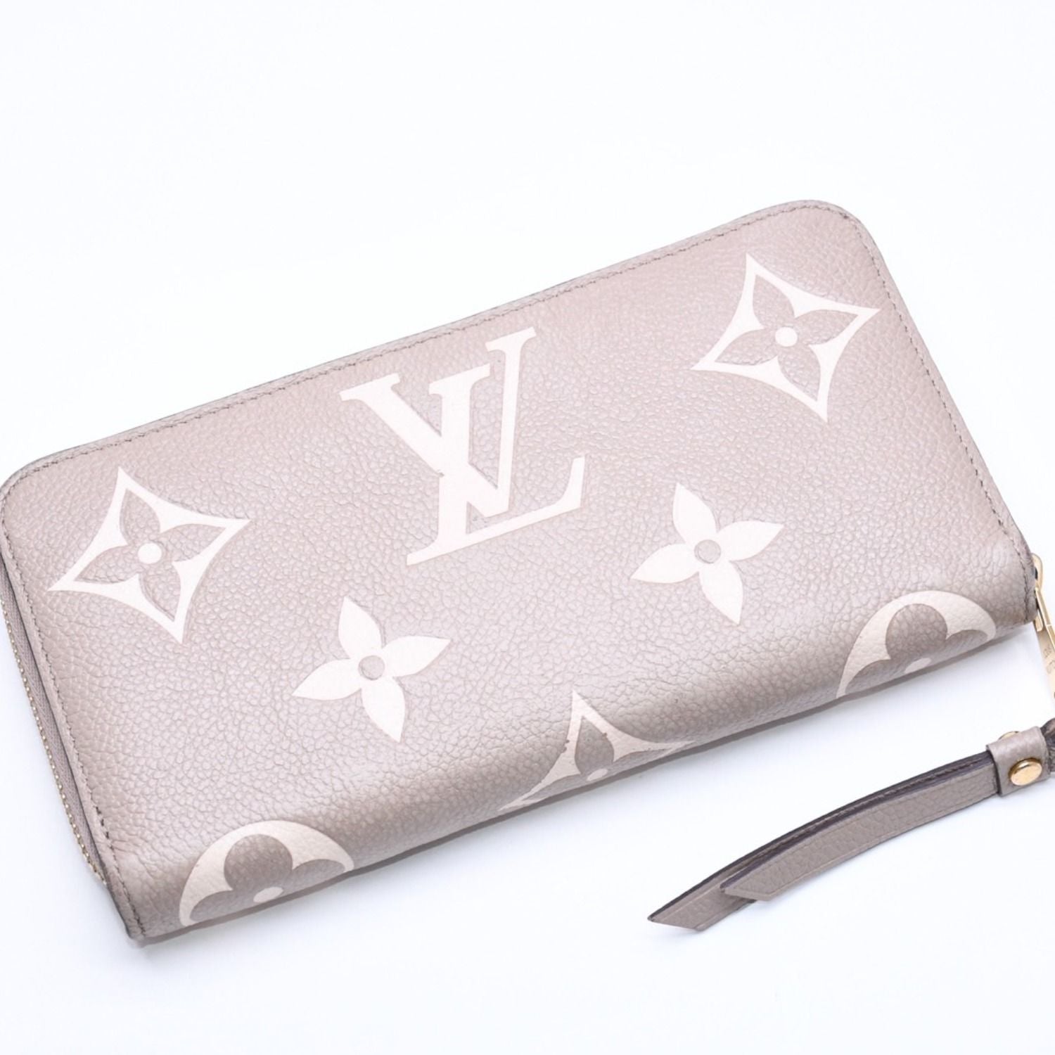Louis Vuitton Monogram Empreinte Zippy Wallet Beige Ivory Gold — view 5
