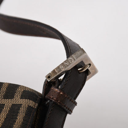Fendi Zucca Pattern Mamma Baguette Shoulder Bag Canvas Leather Brown FF Buckle — view 6