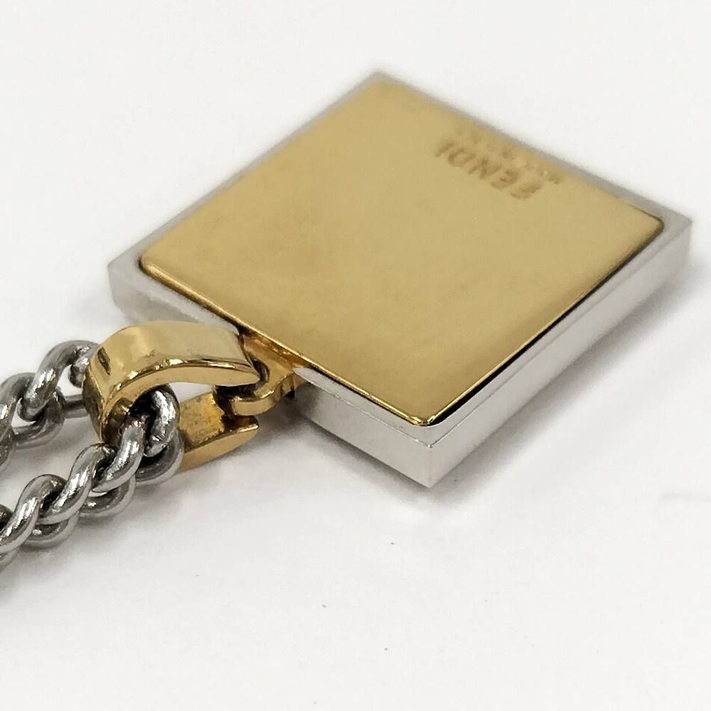 Fendi FF Logo Square Necklace Silver Gold — view 7