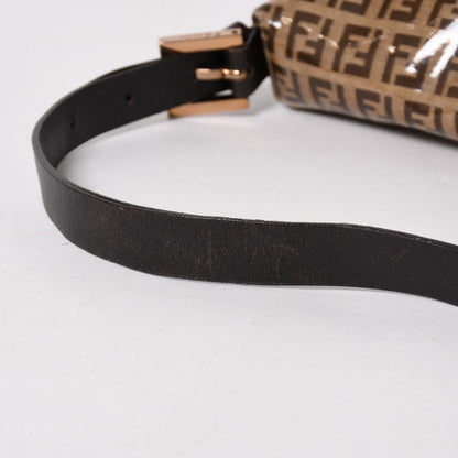 Fendi Mamma Baguette Bag Zucchino Vinyl Brown Blanc — view 5