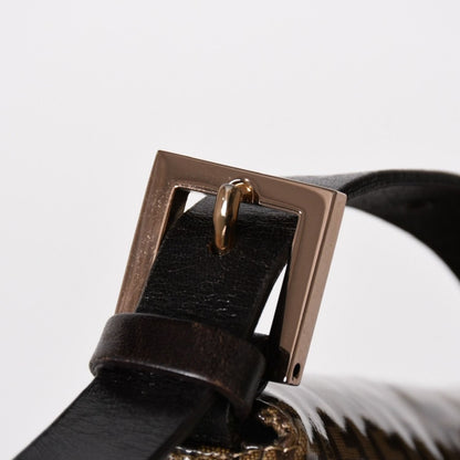 Fendi Mamma Baguette Bag Zucchino Vinyl Brown Blanc — view 8