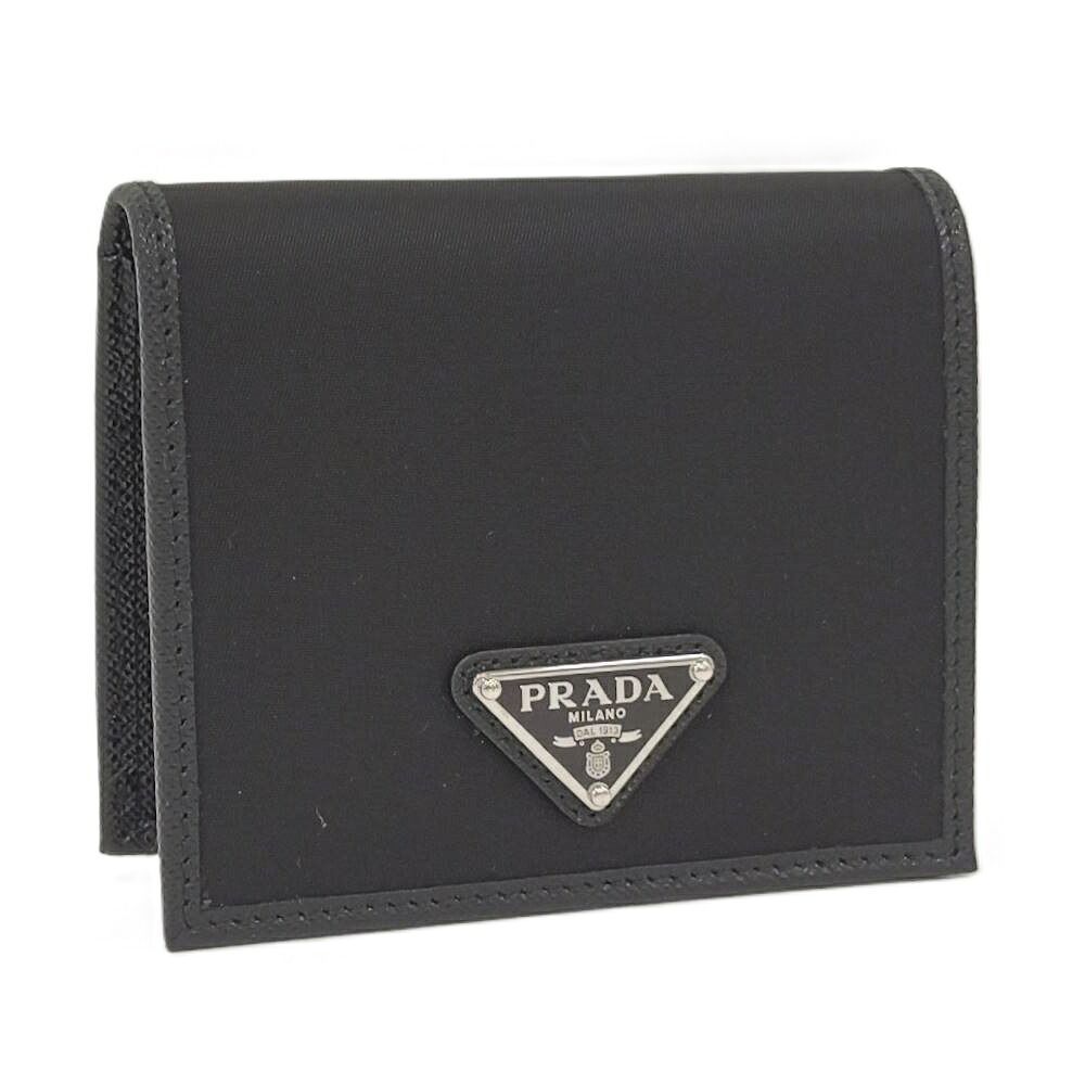 Prada Bifold Wallet Triangle Nylon Black