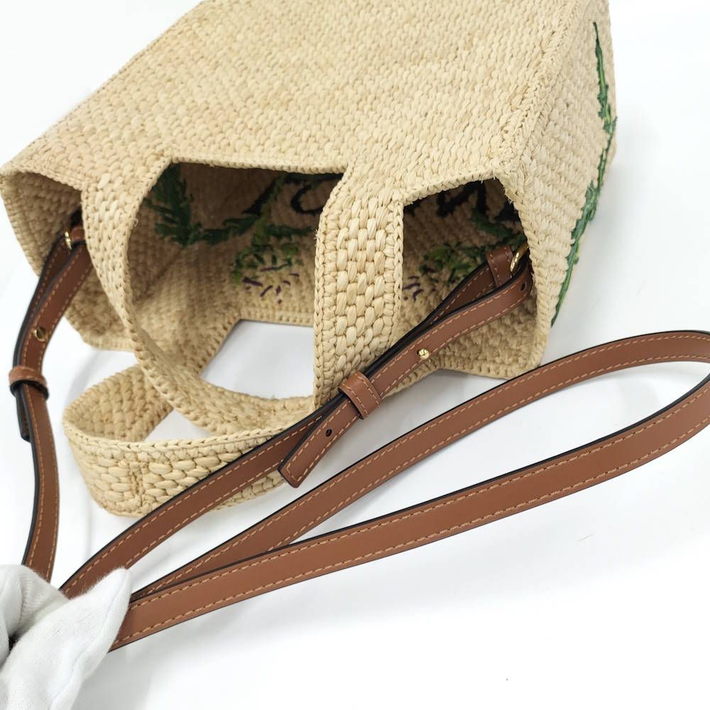 Loewe Font Small Tote Bag Raffia — view 6