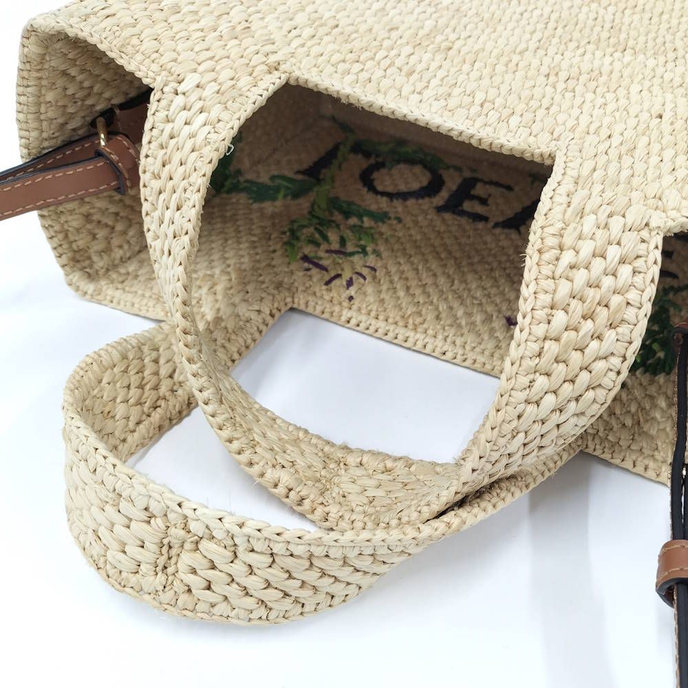 Loewe Font Small Tote Bag Raffia — view 5