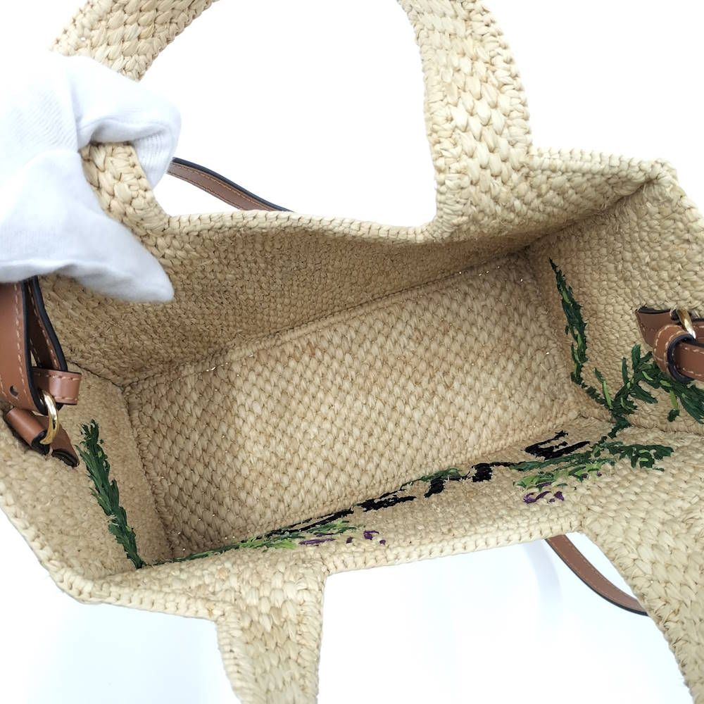 Loewe Font Small Tote Bag Raffia — view 7
