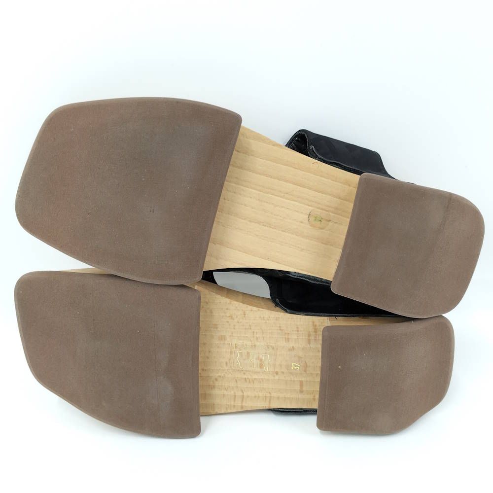 Fendi Wood Sole Sandals Black — view 7