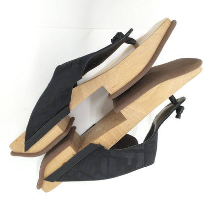 Fendi Wood Sole Sandals Black — view 5