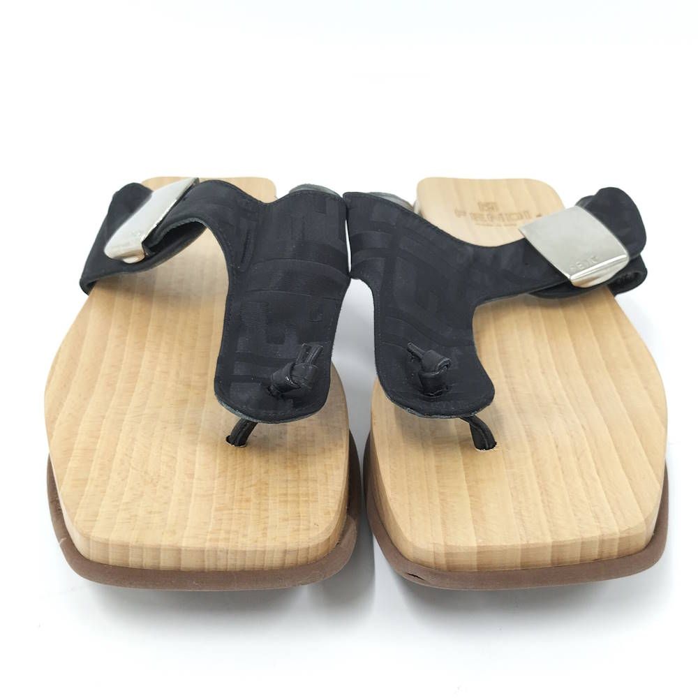 Fendi Wood Sole Sandals Black — view 6