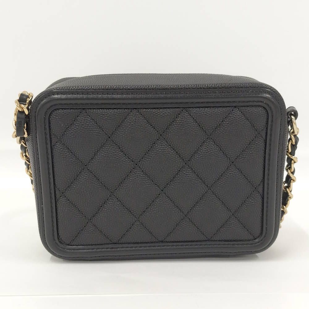 Chanel Shoulder Bag Quilted CC Filigree Leather Black — view 2