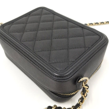Chanel Shoulder Bag Quilted CC Filigree Leather Black — view 6