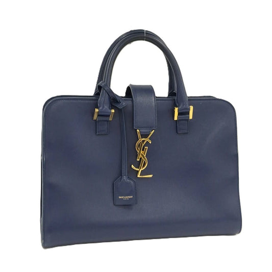 Saint Laurent Cabas Small Handbag Leather Navy