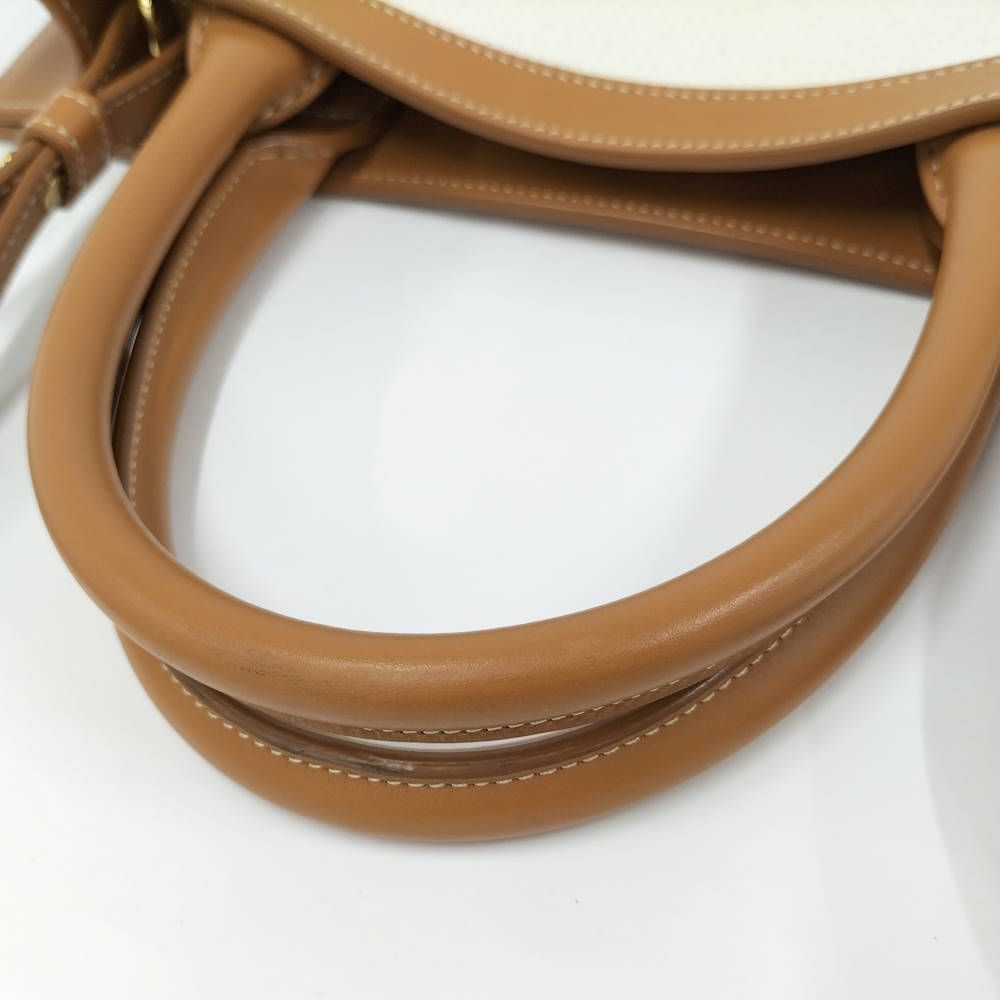 Celine Vertical Cabas Handbag Canvas Leather Ivory — view 5