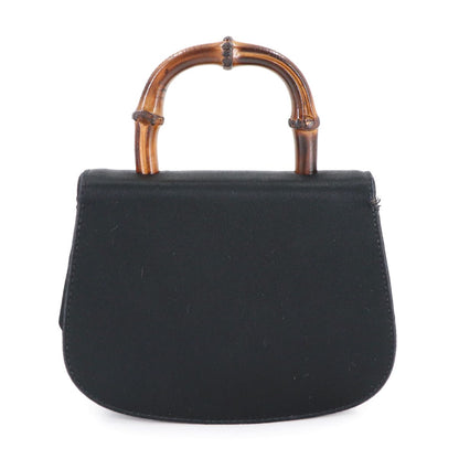 Gucci Bamboo Mini 2-Way Bag Satin Black 005 109 Gold Vintage — view 2