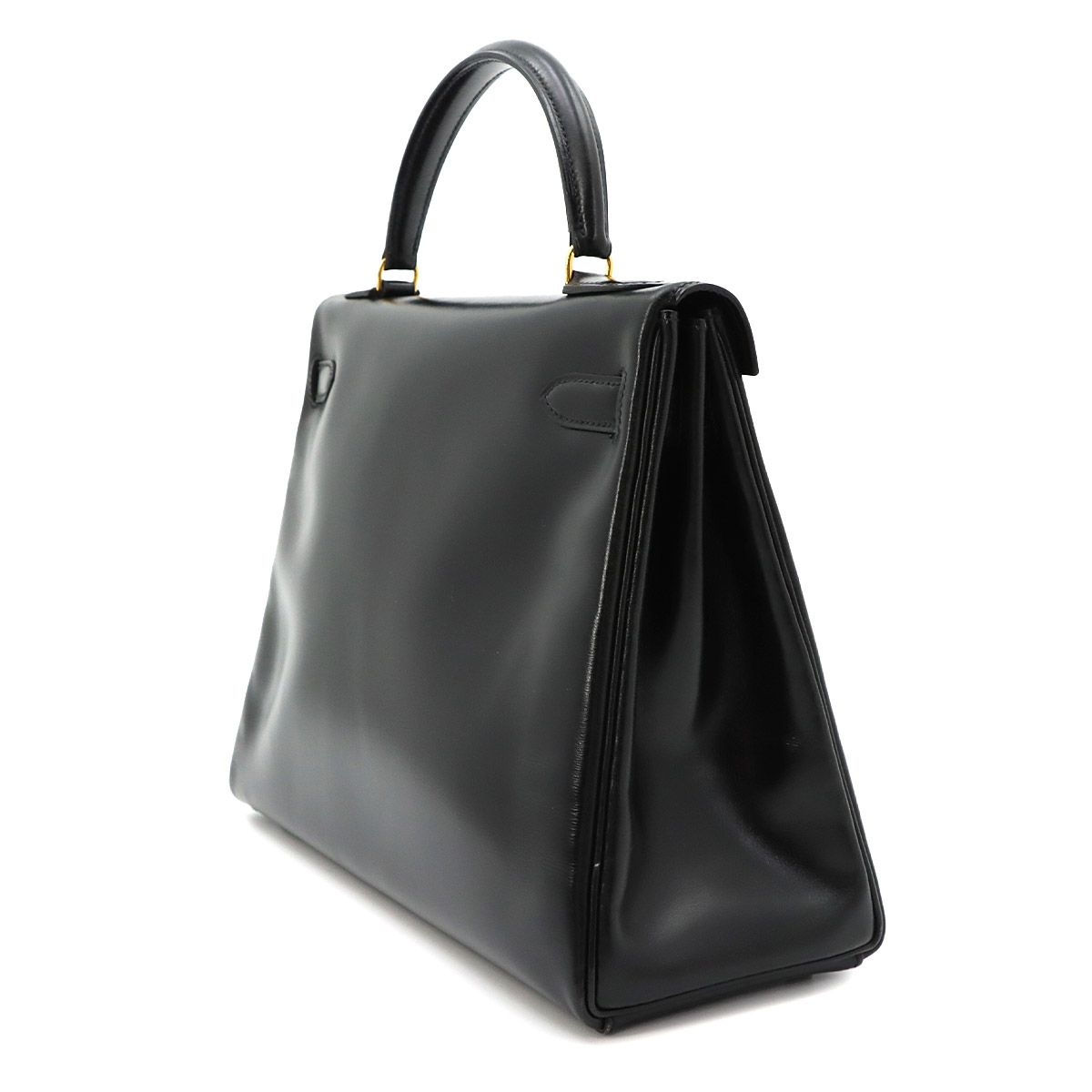 Hermes Kelly 32 Box Calf Black 2-Way Bag Retourne — view 3