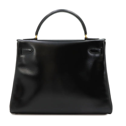 Hermes Kelly 32 Box Calf Black 2-Way Bag Retourne — view 2