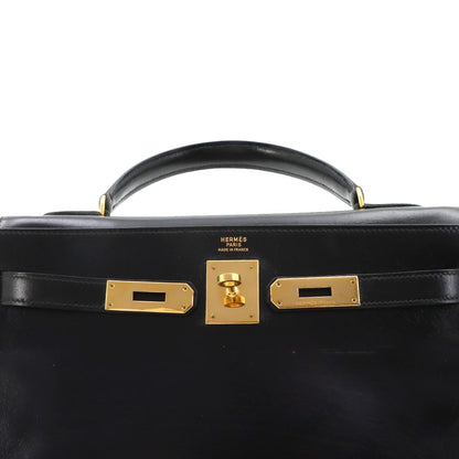 Hermes Kelly 32 Box Calf Black 2-Way Bag Retourne — view 7