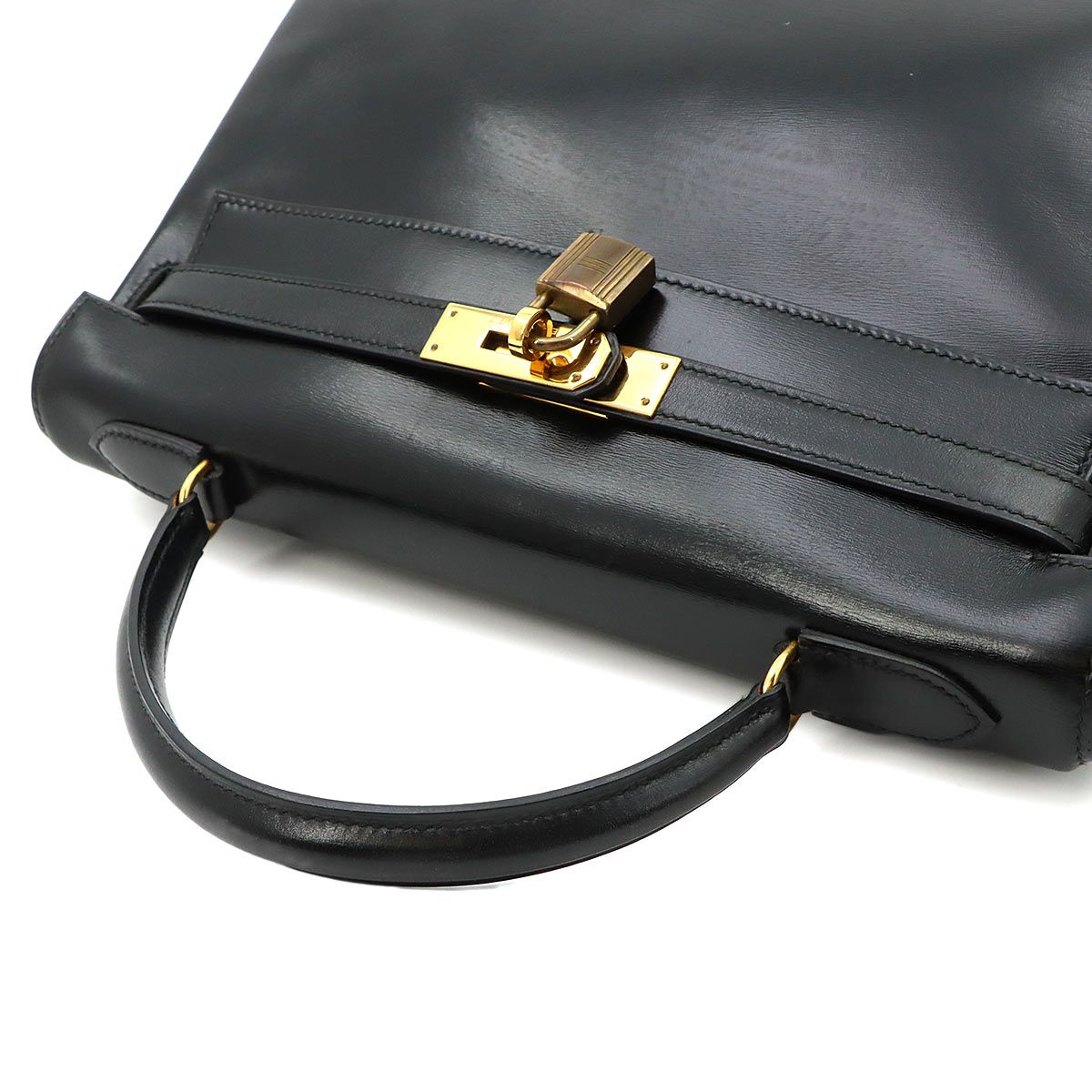Hermes Kelly 32 Box Calf Black 2-Way Bag Retourne — view 5
