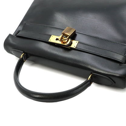 Hermes Kelly 32 Box Calf Black 2-Way Bag Retourne — view 5