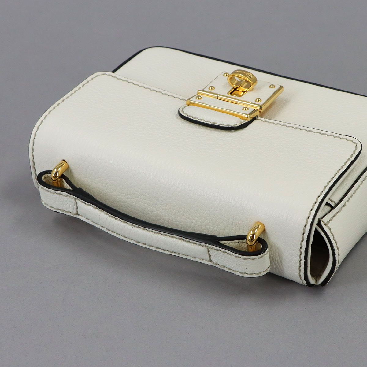 Dolce & Gabbana Rosalia Mini Top Handle 2-Way Bag Leather White — view 6