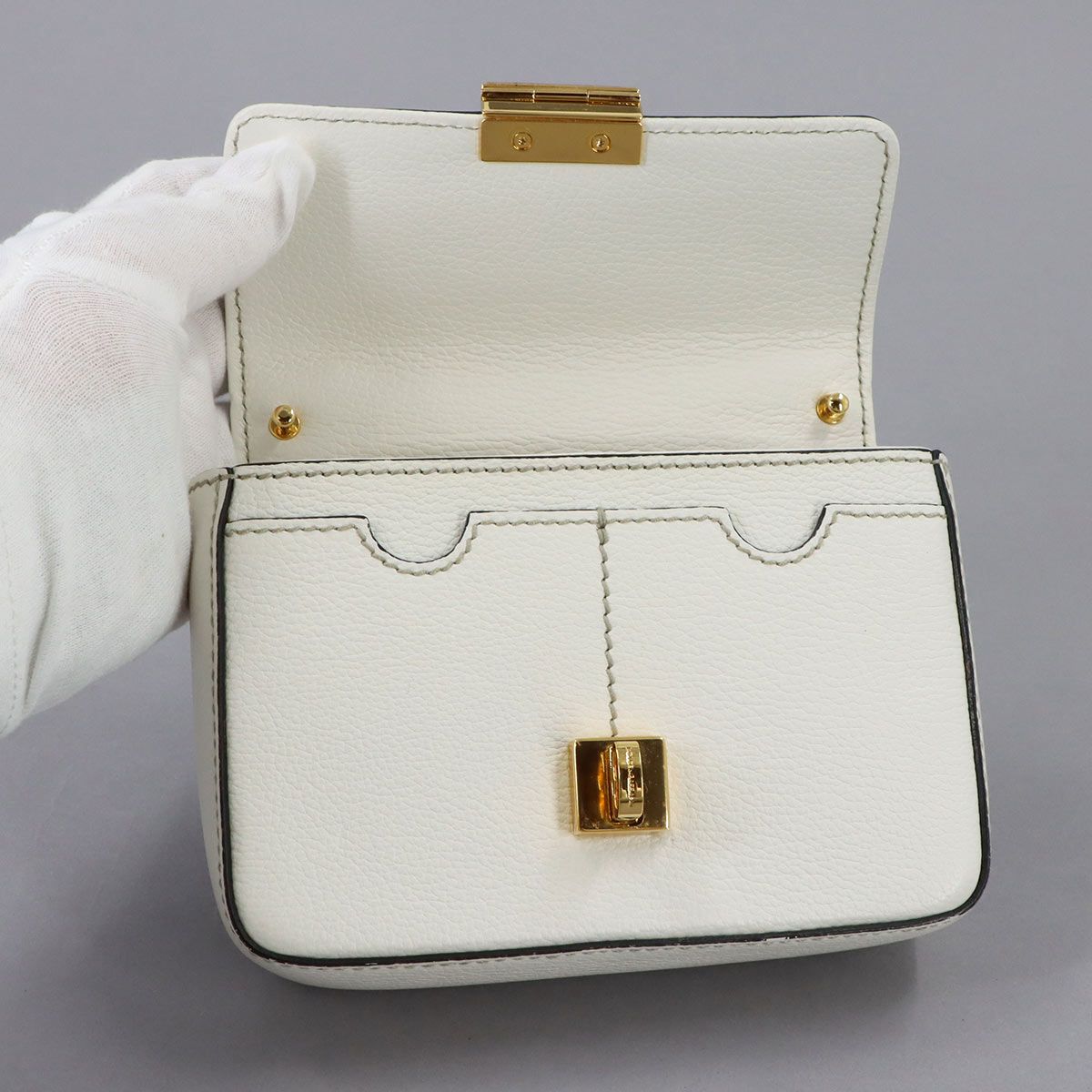 Dolce & Gabbana Rosalia Mini Top Handle 2-Way Bag Leather White — view 7