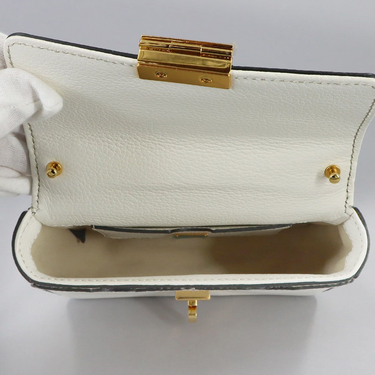 Dolce & Gabbana Rosalia Mini Top Handle 2-Way Bag Leather White — view 8