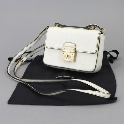 Dolce & Gabbana Rosalia Mini Top Handle 2-Way Bag Leather White — view 2