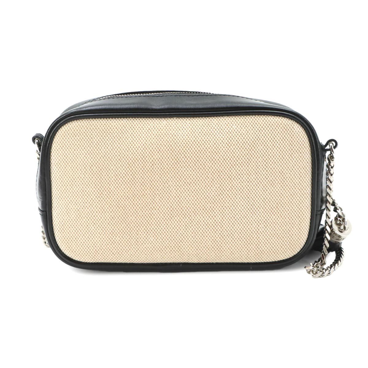 Saint Laurent Lou Camera Bag Chain Canvas Leather Beige — view 2